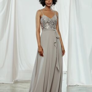 Elegant Gray Evening Gown Prom or Homecoming Dress